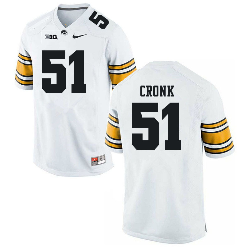 Men #51 Coy Cronk Iowa Hawkeyes College Football Jerseys Sale-White